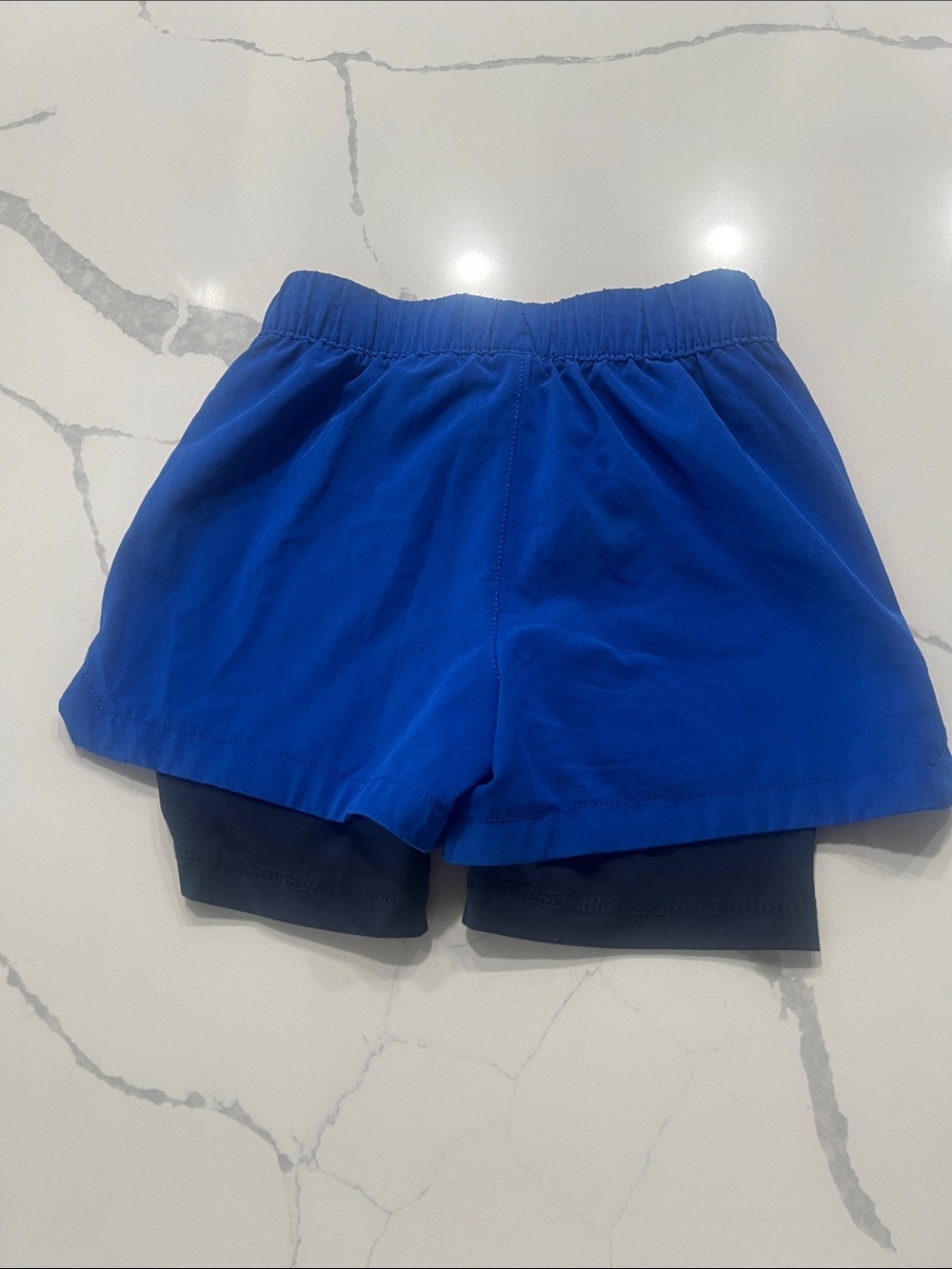The Children's Place Royal Blue Layered Athletic Shorts with Navy Liner - Picture 2 of 3